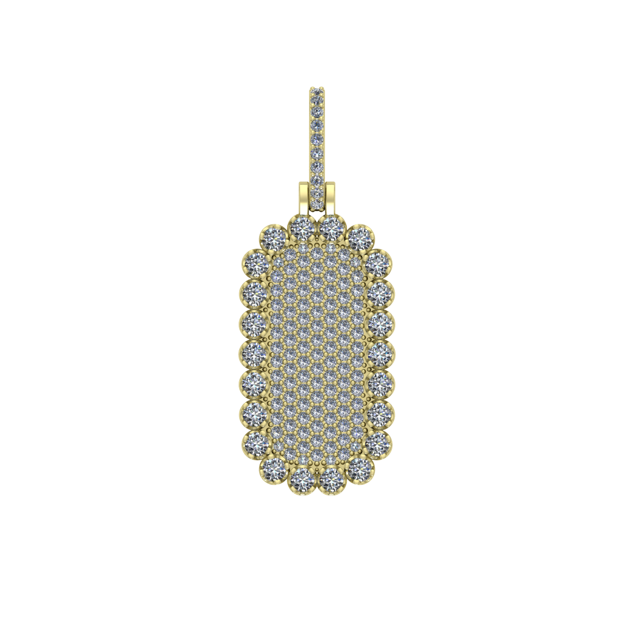 HIP-HOP DIAMONDS DOG TAG PENDANT